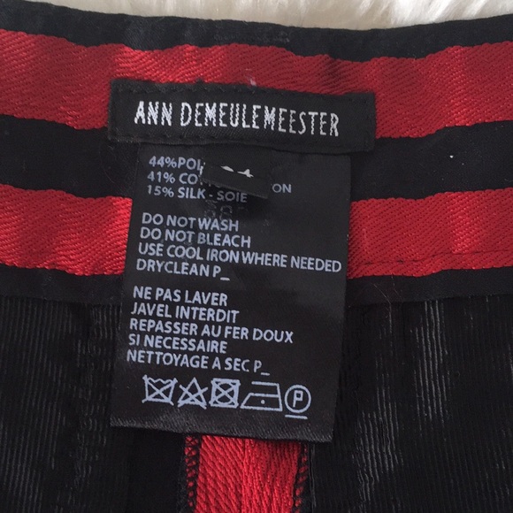 Red and black striped silk satin shorts - Picture 3 of 6